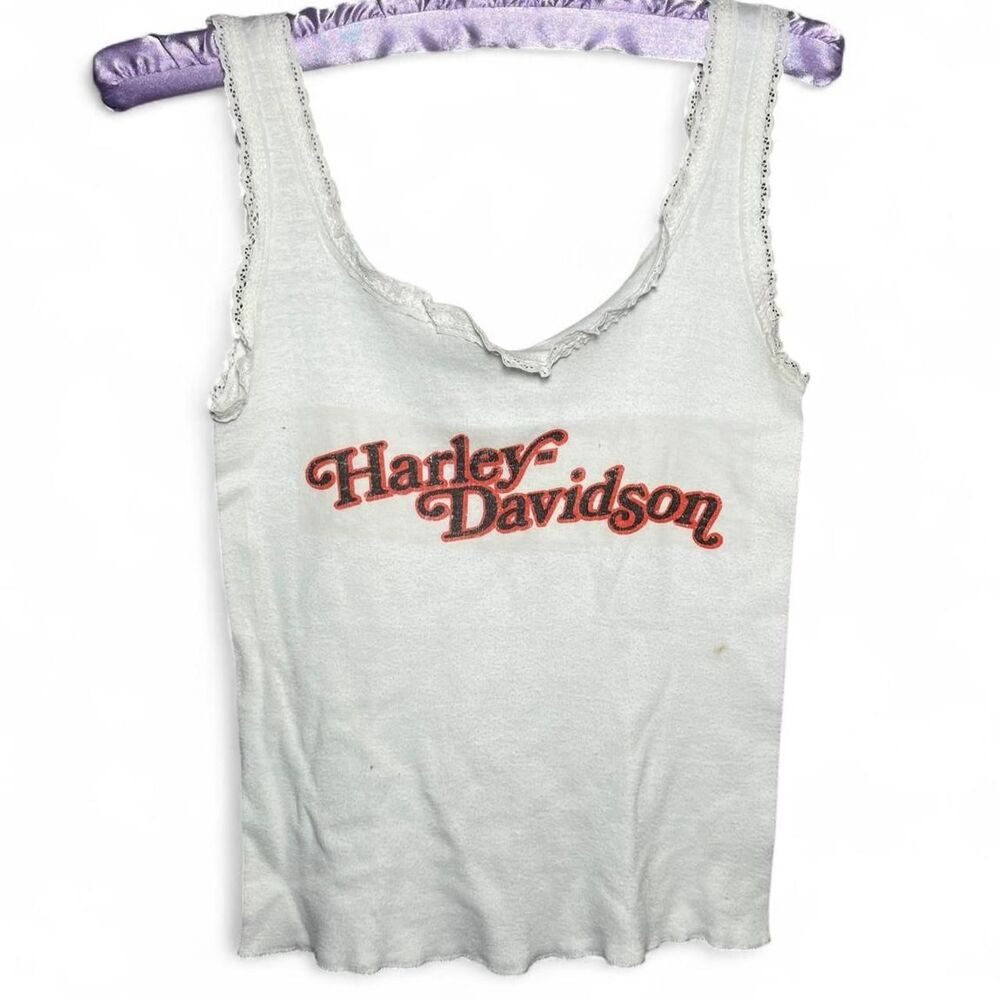 Vintage Harley Davidson Womens Tank Top Lace Biker XL
